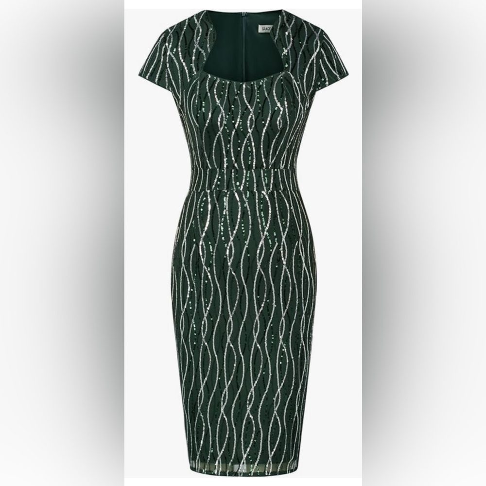 GRACE KARIN Womens Bodycon Pencil Dress Slim Fit Party Dress Cap Sleeve